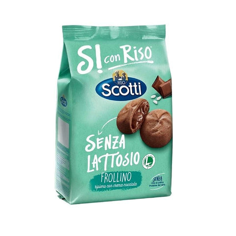 Riso Scotti Frollino Shortbread Filled with lactose-free hazelnut cream 200g - Italian Gourmet UK