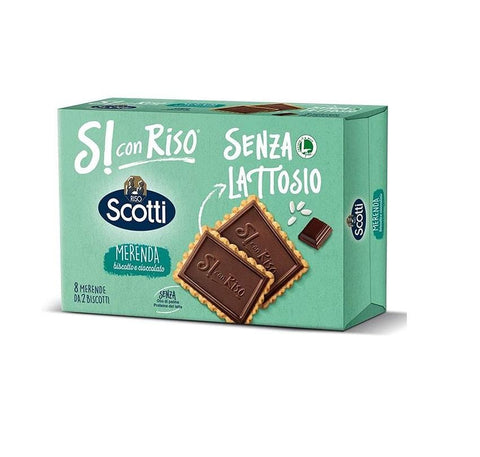 Riso Scotti Merenda Cookies with Dark Chocolate Lactose Free 200g - Italian Gourmet UK