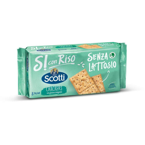 Riso Scotti Crackers Integrali Cracker with lactose-free wholemeal flour 250g - Italian Gourmet UK