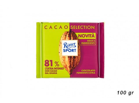 Ritter Sport Chocolate snack 1x100gr Ritter Sport COCOA SELECTION 81% 100g 4000417938008