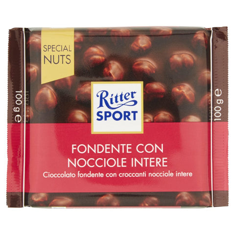 Ritter Sport Chocolate snack 1x100gr Ritter Sport dark chocolate and whole hazelnuts 100g 4000417702005