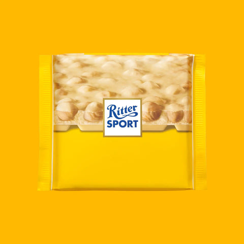 Ritter Sport Chocolate snack 1x100gr Ritter Sport WHITE CHOCOLATE WITH WHOLE HAZELNUTS 4000417701008