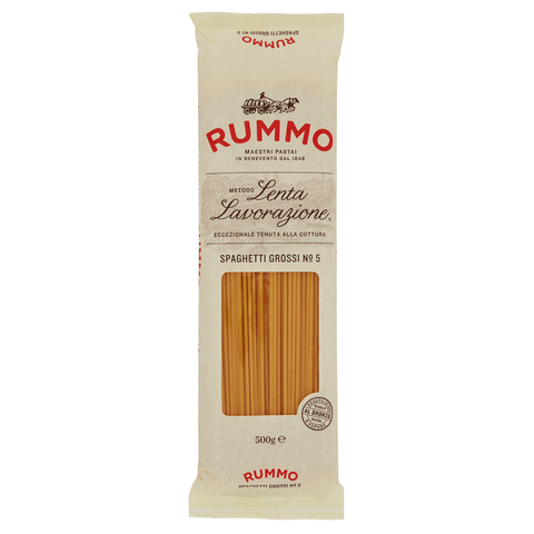 Rummo Pasta Rummo Spaghetti Grossi N°5 Lenta Lavorazione Durum Wheat Semolina Pasta 500g Bronze Drawing