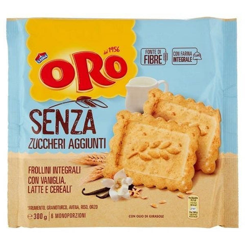 Oro Saiwa senza zuccheri aggiunti biscuits without added Sugar (300g) - Italian Gourmet UK