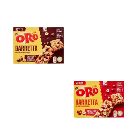 Saiwa Cereal Bars Testpack Oro Barretta cioccolato fondente e nocciole + Barretta mirtilli rossi e nocciole (2x160g) 7622201135690