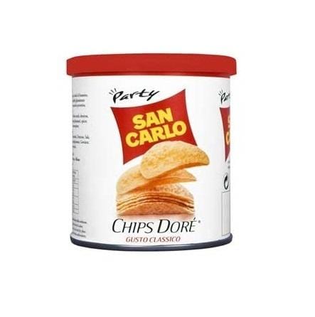 San Carlo Chips Dorè Gusto Classico salted potato chips tube 3x45g - Italian Gourmet UK