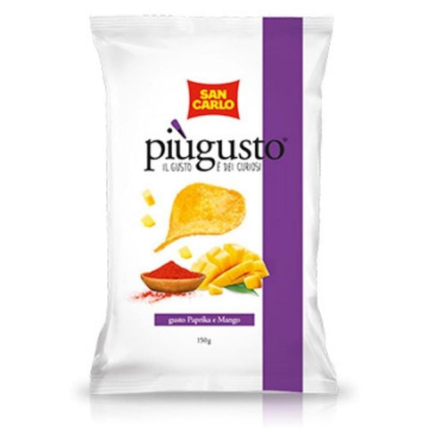 San Carlo patatine più Gusto Paprika e Mango Salted Potato Chips 50g - Italian Gourmet UK