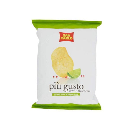 San Carlo più Gusto Lime & Pink Pepper Salted Potato Chips 50g - Italian Gourmet UK