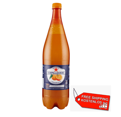 12x San Pellegrino l'Aranciata Italian orange soft drink PET 1.25L - Italian Gourmet UK