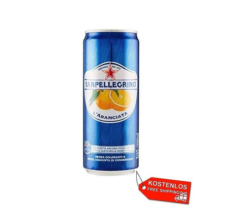 48x San Pellegrino Aranciata Italian soft drink 33cl disposable cans - Italian Gourmet UK