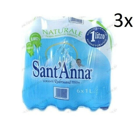 Sant'Anna Acqua Minerale Naturale Natural mineral water low in sodium 18x 1Lt - Italian Gourmet UK