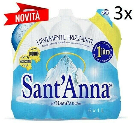 Sant'Anna Minerale Naturale Lievemente Frizzante Natural Mineral Water 18x1Lt - Italian Gourmet UK