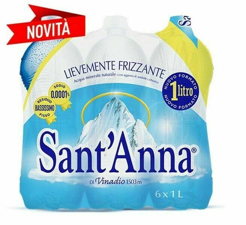 Sant'Anna Minerale Naturale Lievemente Frizzante Natural Mineral Water 6x1Lt - Italian Gourmet UK