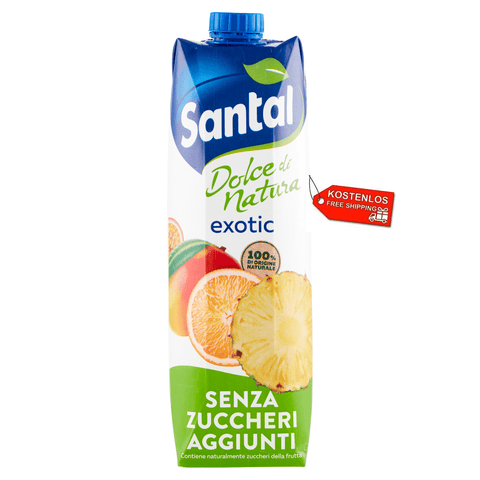 Santal Fruit juice 12x Parmalat Santal Succo di Frutta Exotic Dolce di Natura Zero Exotic Fruit Juice Zero Added Sugar Refreshing 1Lt 8002580003268