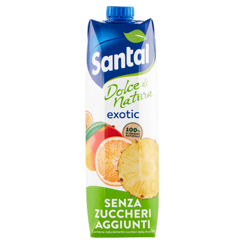 Santal Fruit juice Parmalat Santal Succo di Frutta Exotic Dolce di Natura Zero Exotic Fruit Juice Zero Added Sugar Refreshing 1Lt 8002580003268