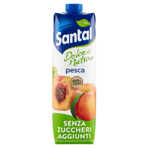 Santal Fruit juice Parmalat Santal Succo di Frutta Pesca Dolce di Natura Zero Peach Fruit Juice Zero Added Sugar Refreshing 1Lt 8002580003251