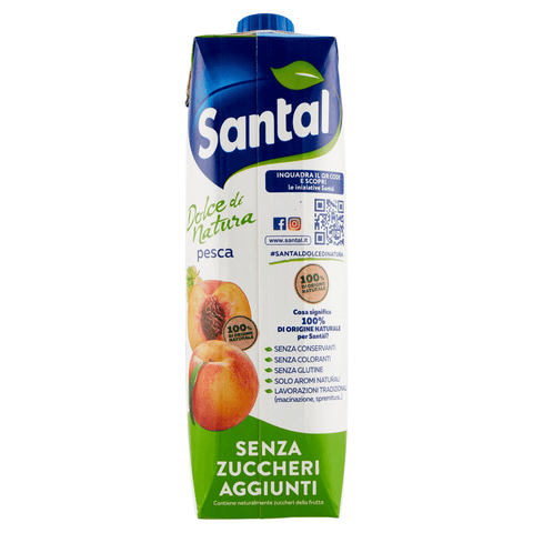 Santal Fruit juice Parmalat Santal Succo di Frutta Pesca Dolce di Natura Zero Peach Fruit Juice Zero Added Sugar Refreshing 1Lt 8002580003251