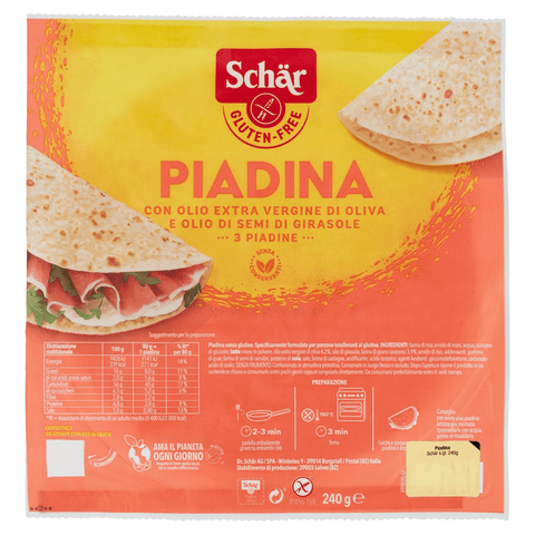 Schar Bread Schär Piadina senza Glutine gluten free 240g 8008698014660