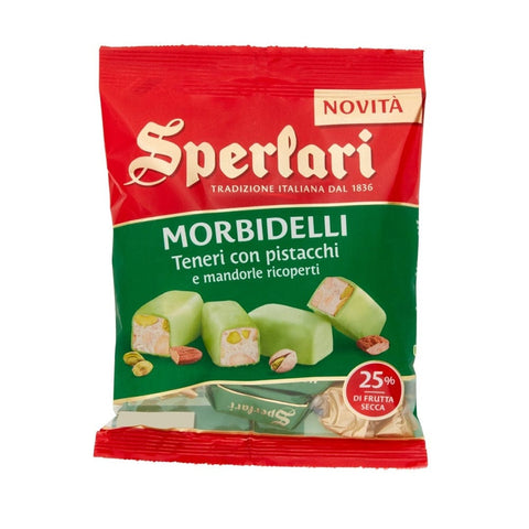 Sperlari Christmas Sweets Sperlari Morbidelli Torroncini Teneri alle Mandorle e Pistacchi Ricoperti 117g