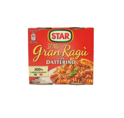 Il Mio Gran Ragù Star with Datterino Tomato Sauce for Pasta (2x180g) Read to eat - Italian Gourmet UK