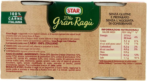 Star Ready-to-eat sauce Copia del Il Mio Gran Ragù Star Classico Tomato Sauce for Pasta (2x180g) Read to eat