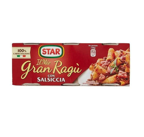 Il mio gran Ragù Star Tomato sauce with Sausage ready to eat (3x100g) - Italian Gourmet UK