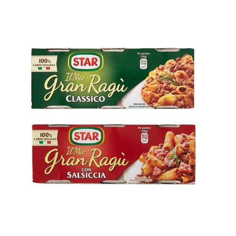 Test pack Il mio gran Ragù Star Classico & Salsiccia Tomato sauce ready to eat (2x3x100g) - Italian Gourmet UK