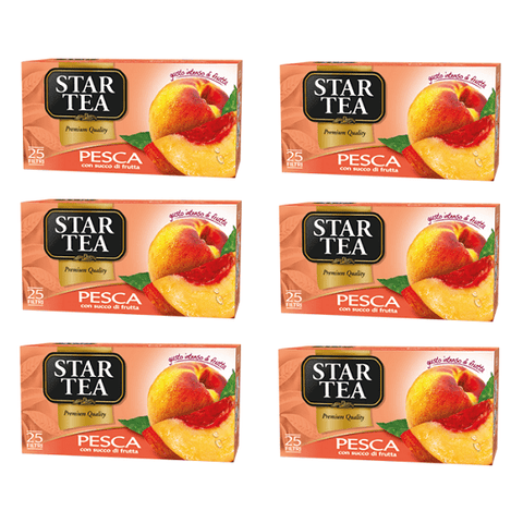 Star Tea Pesca Peach Tea 25 filters – Italian Gourmet UK