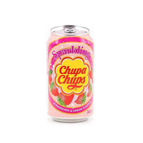 3x Chupa Chups Sparkling Strawberry & Cream Panna e Fragola sparkling drink 250ml