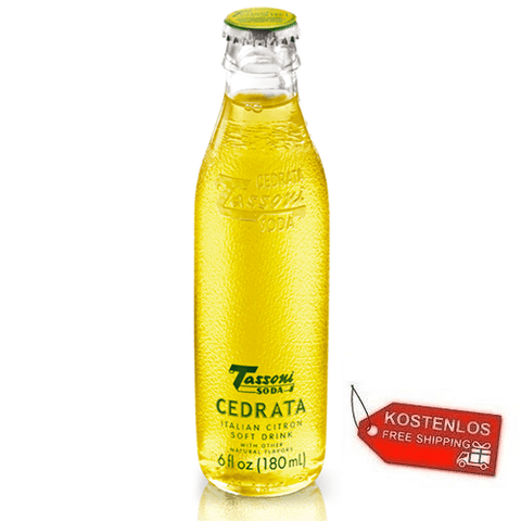 25x bottles Tassoni cedrata soda 180 ml Italian citron soft drink aperitif cedar - Italian Gourmet UK