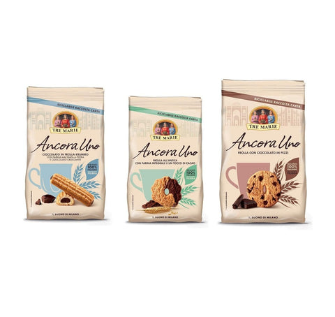 Test pack Tre Marie Ancora Uno Frolla con Cioccolato Cookies with Chocolate 100% Italian (3x packs) - Italian Gourmet UK