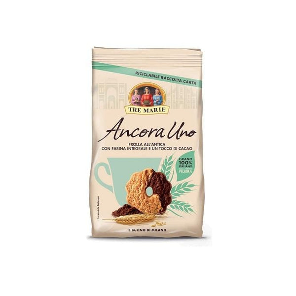 Tre Marie Ancora Uno Frolla all'antica italian 100% Cookies with wholemeal  Flour and Cocoa 300g