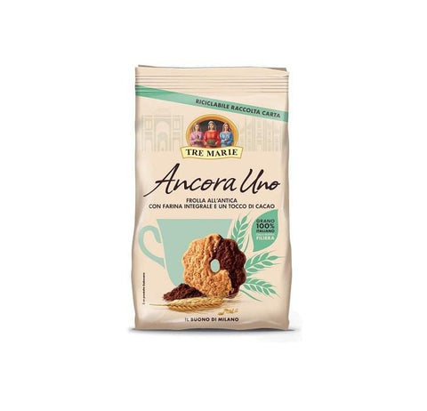 Tre Marie Ancora Uno Frolla all'antica italian 100% Cookies with wholemeal Flour and Cocoa 300g - Italian Gourmet UK