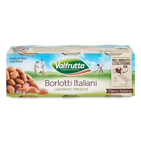 Valfrutta beans Valfrutta Fagioli Borlotti Italian Beans 3x400g