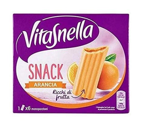 Vitasnella Cereal Snack Arancia Orange Biscuits 162g - Italian Gourmet UK