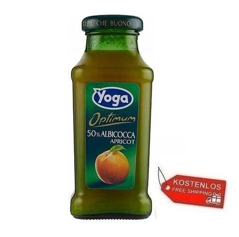 48x Yoga Bar Albicocca apricot fruit juice glass bottle 200ml - Italian Gourmet UK