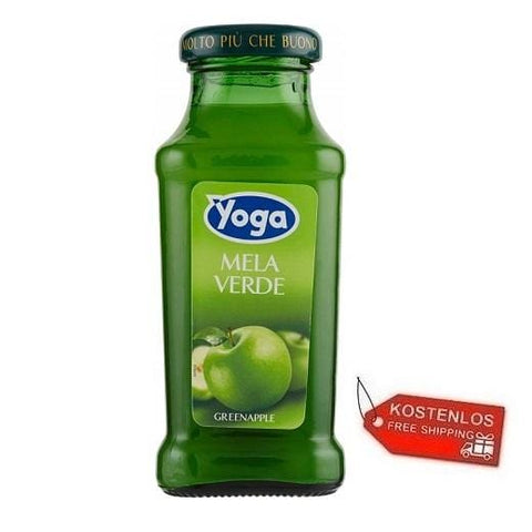 48x Yoga Bar Mela Verde green apple-fruit juice glass bottle 200ml - Italian Gourmet UK
