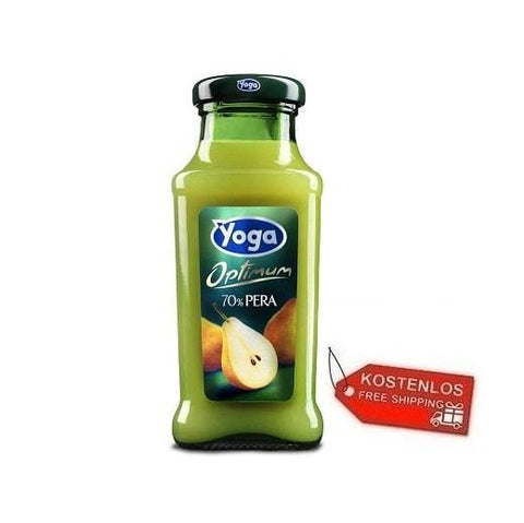 48x Yoga Bar Pera pear fruit juice glass bottle 200ml - Italian Gourmet UK