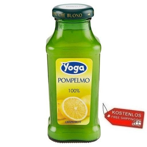 48x Yoga Bar Pompelmo grapefruit fruit juice glass bottle 200ml - Italian Gourmet UK