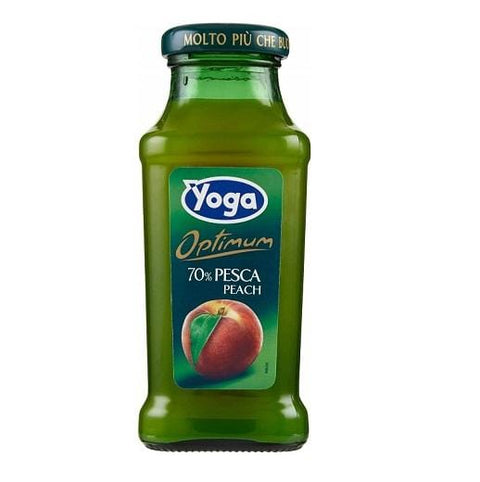 Yoga Bar Pesca peach juice glass bottle 200ml - Italian Gourmet UK