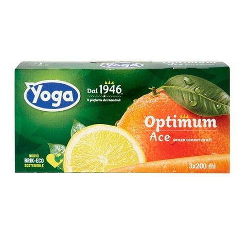 Yoga Optimum Brik Ace fruit juice with oranges, carrots and lemons 200ml - Italian Gourmet UK