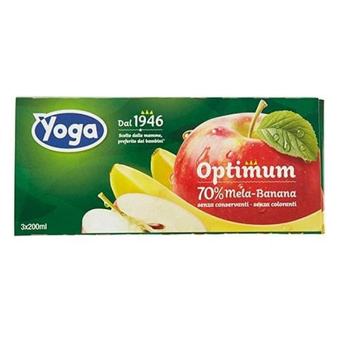 Yoga Optimum Brik Mela e Banana Apple and Banana Fruit Juice 200ml - Italian Gourmet UK
