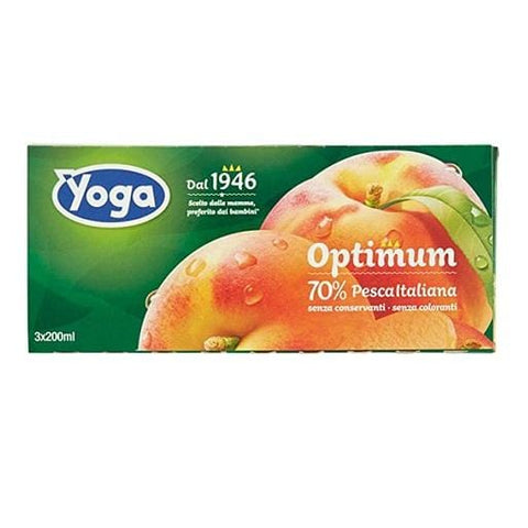Yoga Optimum Brik Pesca Peach Fruit Juice 200ml - Italian Gourmet UK