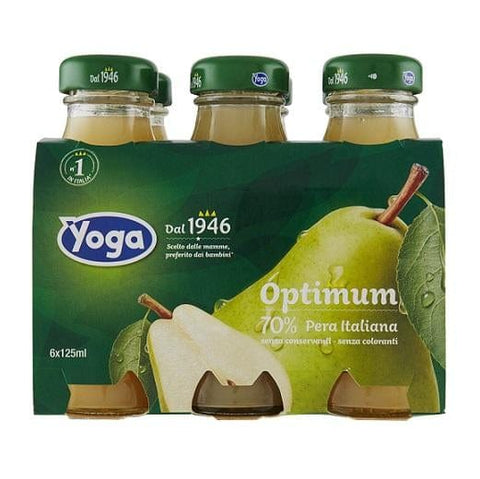 Yoga Optimum Pera pear fruit juice glass bottle 125ml - Italian Gourmet UK