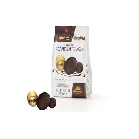Zaini ovetti al cioccolato fondente 70% 155gr - Zaini Small 70% dark chocolate eggs.